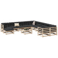 vidaXL 12-tlg. Garten-Sofagarnitur Massivholz Kiefer