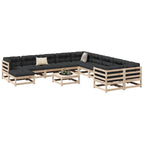 vidaXL 12-tlg. Garten-Sofagarnitur Massivholz Kiefer
