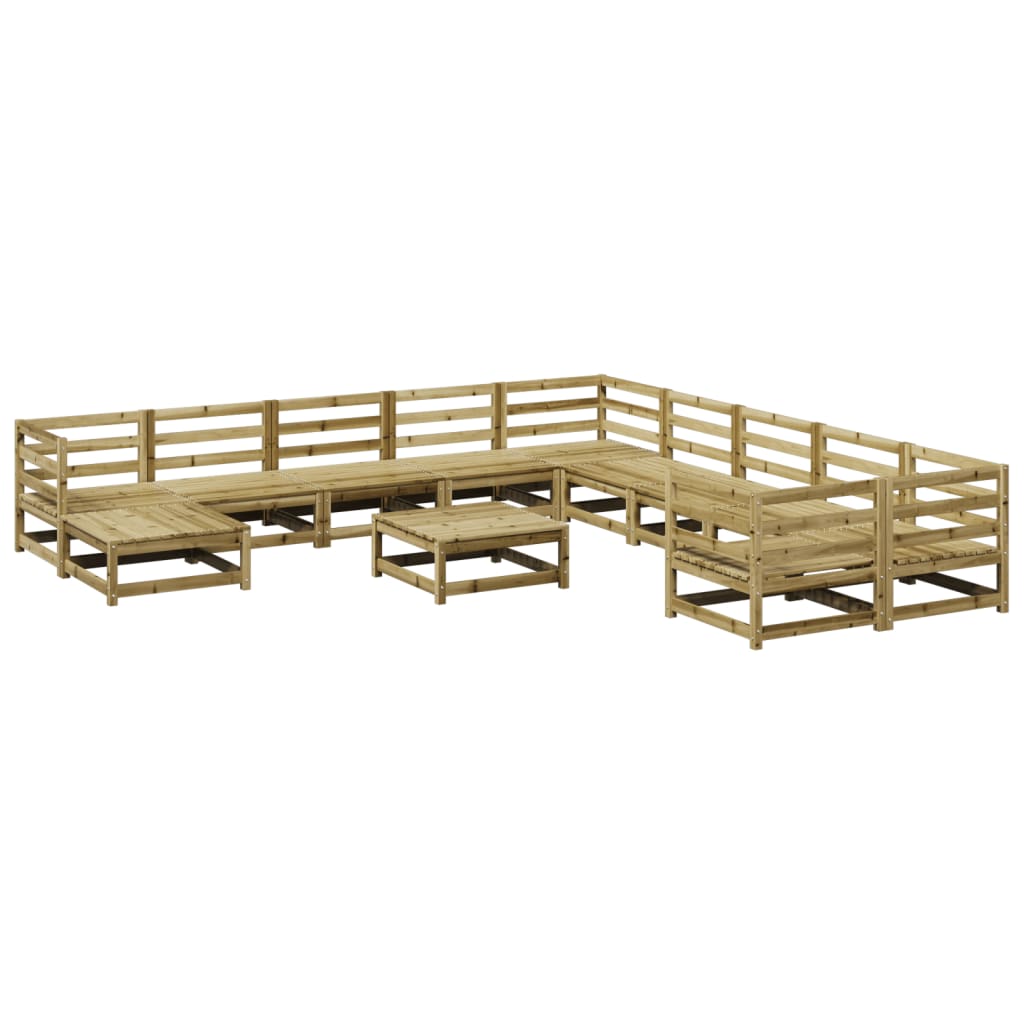 vidaXL 12-tlg. Garten-Sofagarnitur Kiefernholz Imprägniert