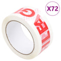 vidaXL Paketklebeband 72 Stk. FRAGILE Aufdruck Weiß 48 mm x 66 m