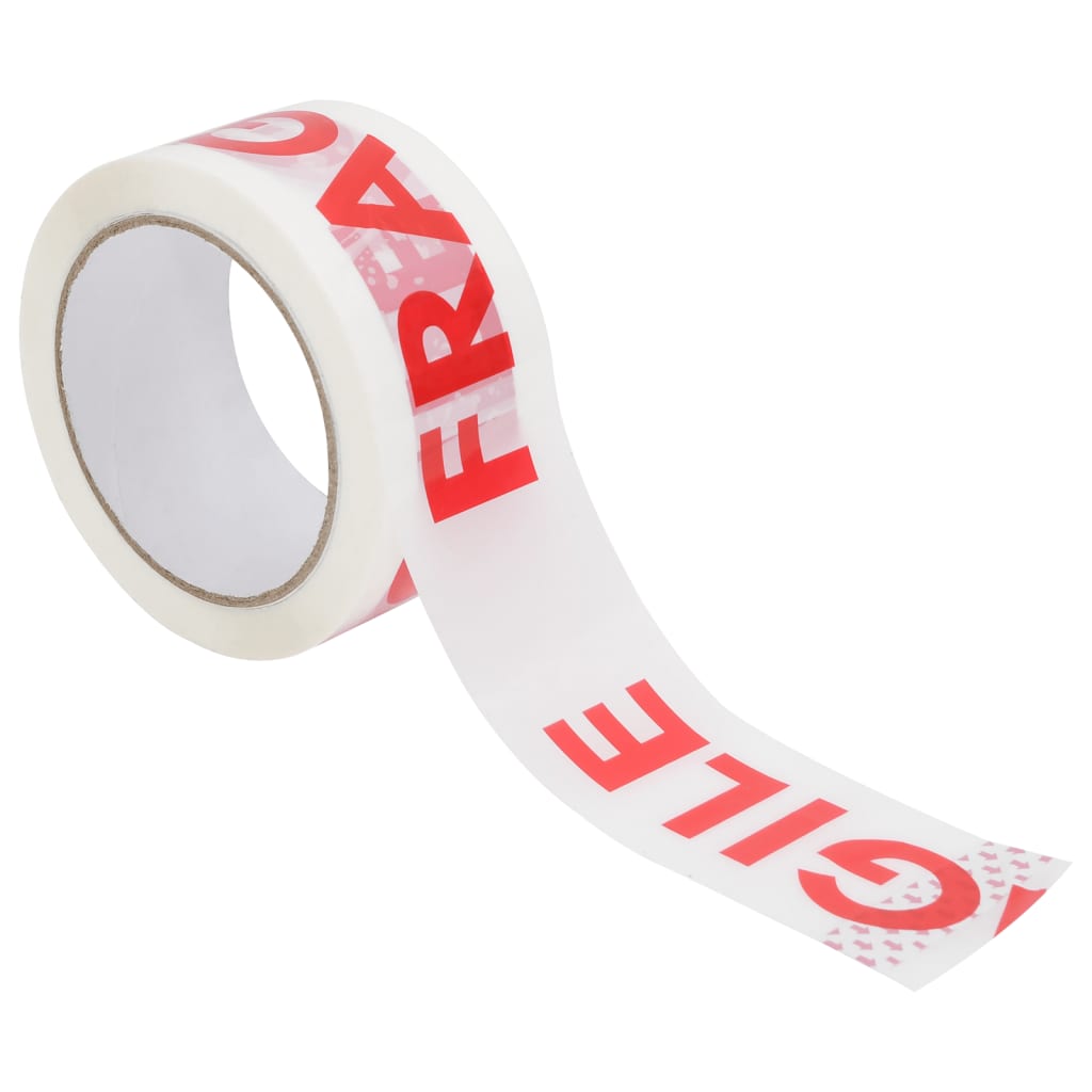 vidaXL Paketklebeband 72 Stk. FRAGILE Aufdruck Weiß 48 mm x 66 m
