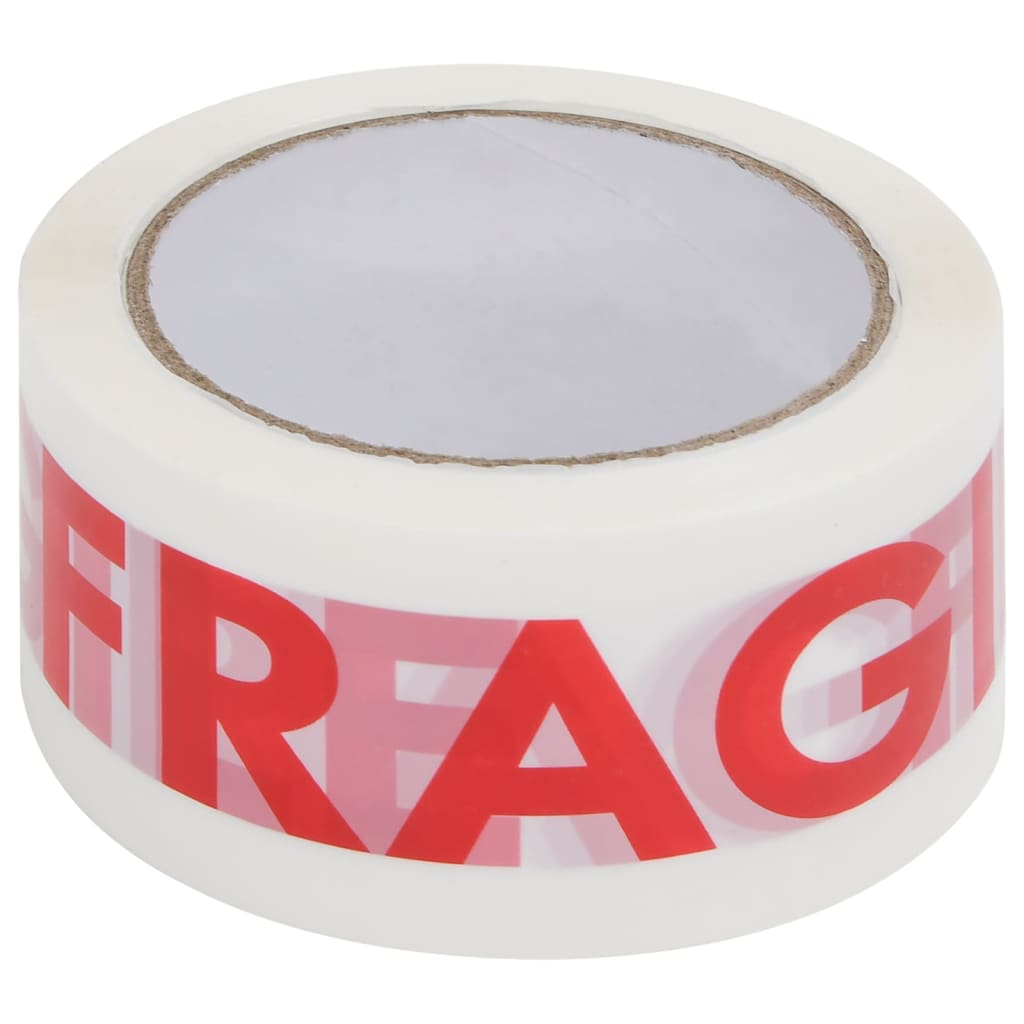 vidaXL Paketklebeband 72 Stk. FRAGILE Aufdruck Weiß 48 mm x 66 m