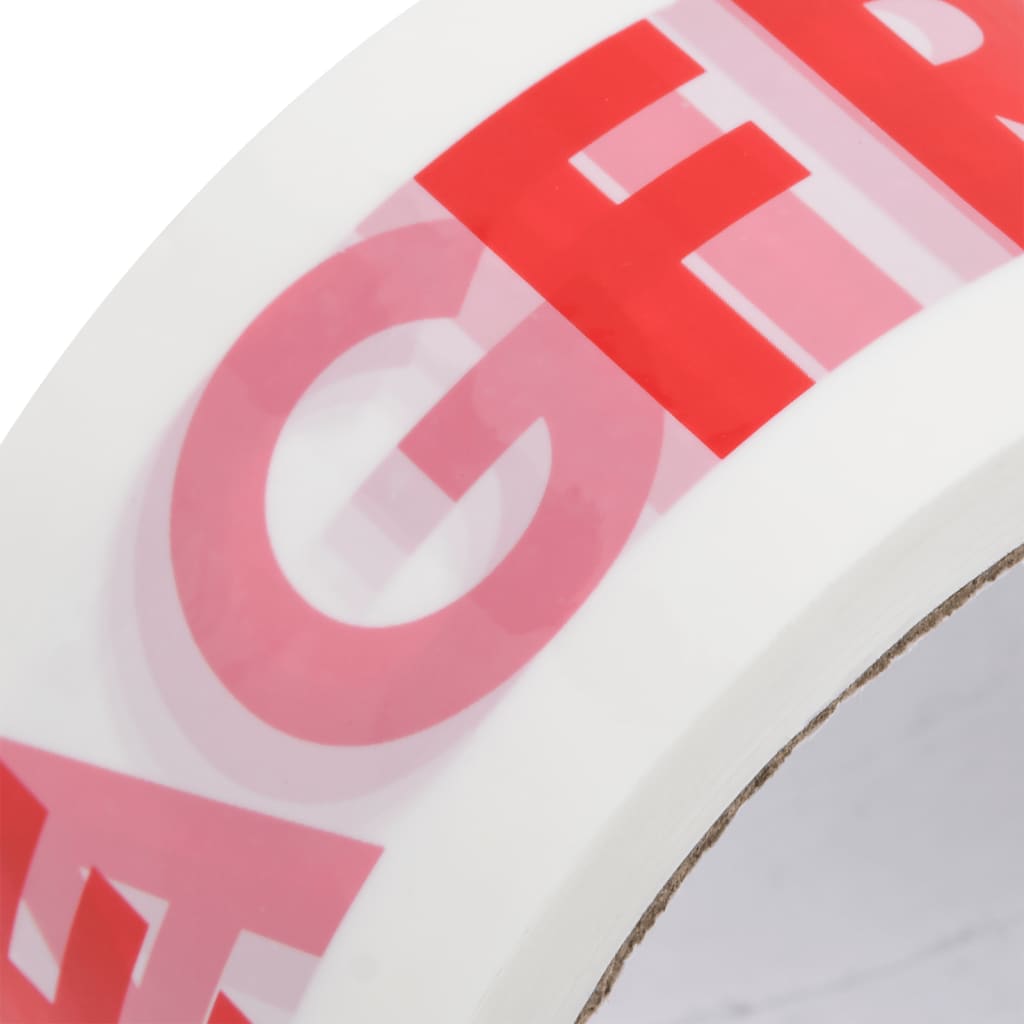 vidaXL Paketklebeband 72 Stk. FRAGILE Aufdruck Weiß 48 mm x 66 m