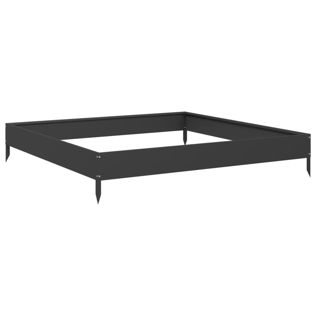 vidaXL Hochbeet Schwarz 100x100x18,5 cm Stahl