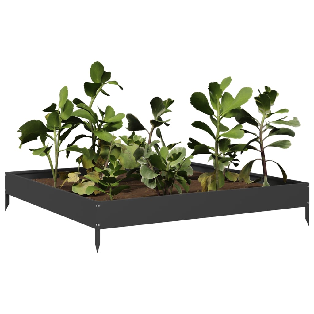 vidaXL Hochbeet Schwarz 100x100x18,5 cm Stahl