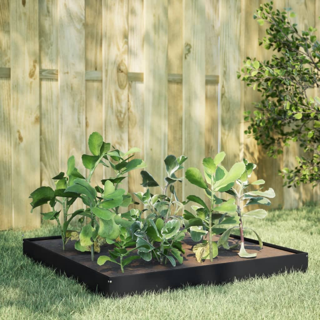 vidaXL Hochbeet Schwarz 100x100x18,5 cm Stahl