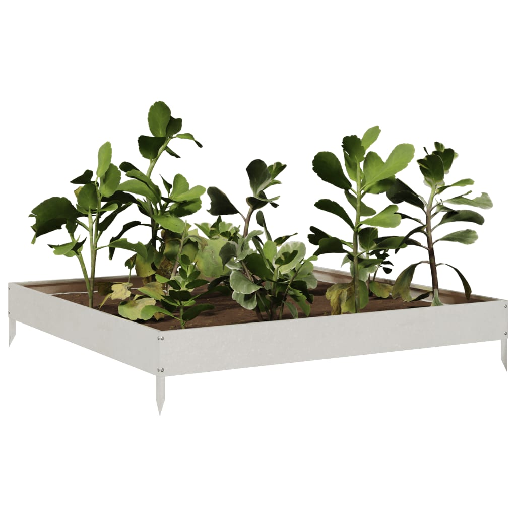 vidaXL Hochbeet 100x100x18,5 cm Edelstahl