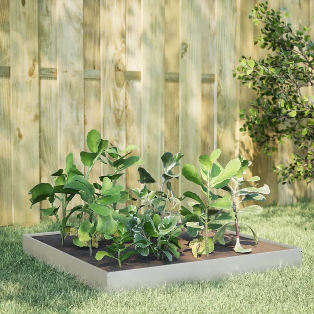 vidaXL Hochbeet 100x100x18,5 cm Edelstahl