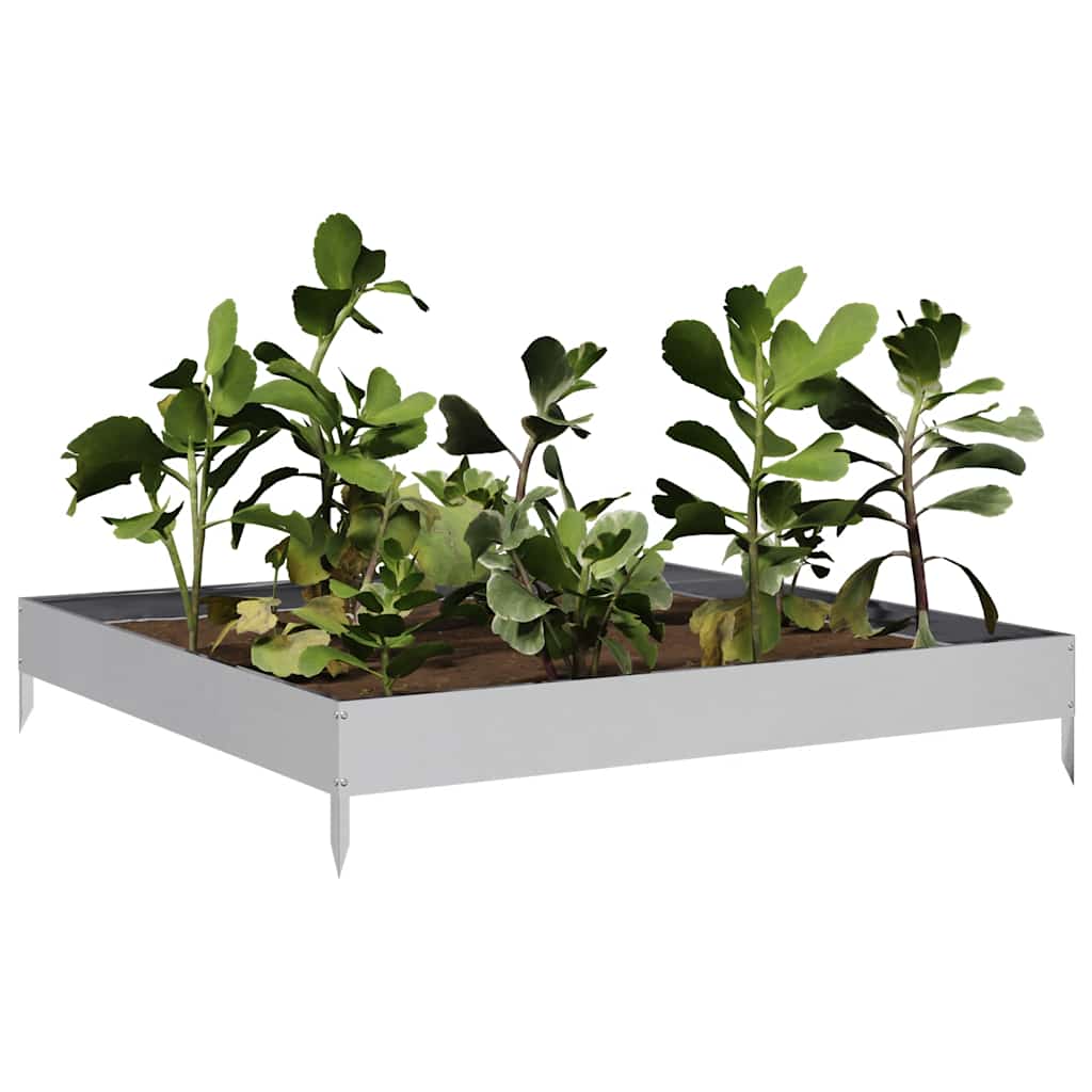 vidaXL Hochbeet 100x100x18,5 cm Verzinkter Stahl