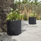 vidaXL Garten-Pflanzgefäße 2 Stück Schwarz Sechseckig 46x40x45 Stahl
