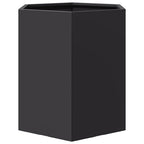 vidaXL Garten-Pflanzgefäße 2 Stück Schwarz Sechseckig 46x40x45 Stahl