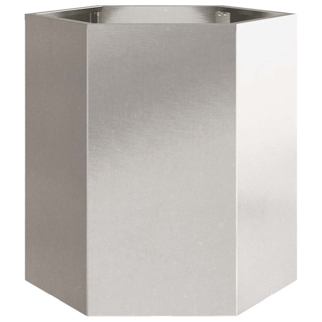 vidaXL Pflanzkübel Sechseckig 46x40x45 Edelstahl