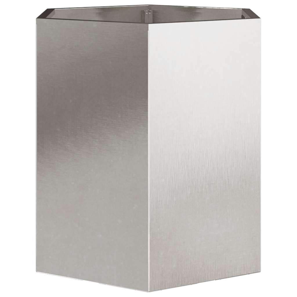 vidaXL Pflanzkübel Sechseckig 46x40x45 Edelstahl