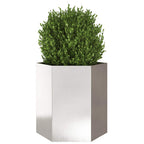 vidaXL Garten-Pflanzgefäße 2 Stk.Sechseckig 46x40x45 cm Edelstahl