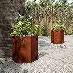 vidaXL Pflanzkübel 2 Stk. Sechseckig 46x40x45 cm Wetterfester Stahl