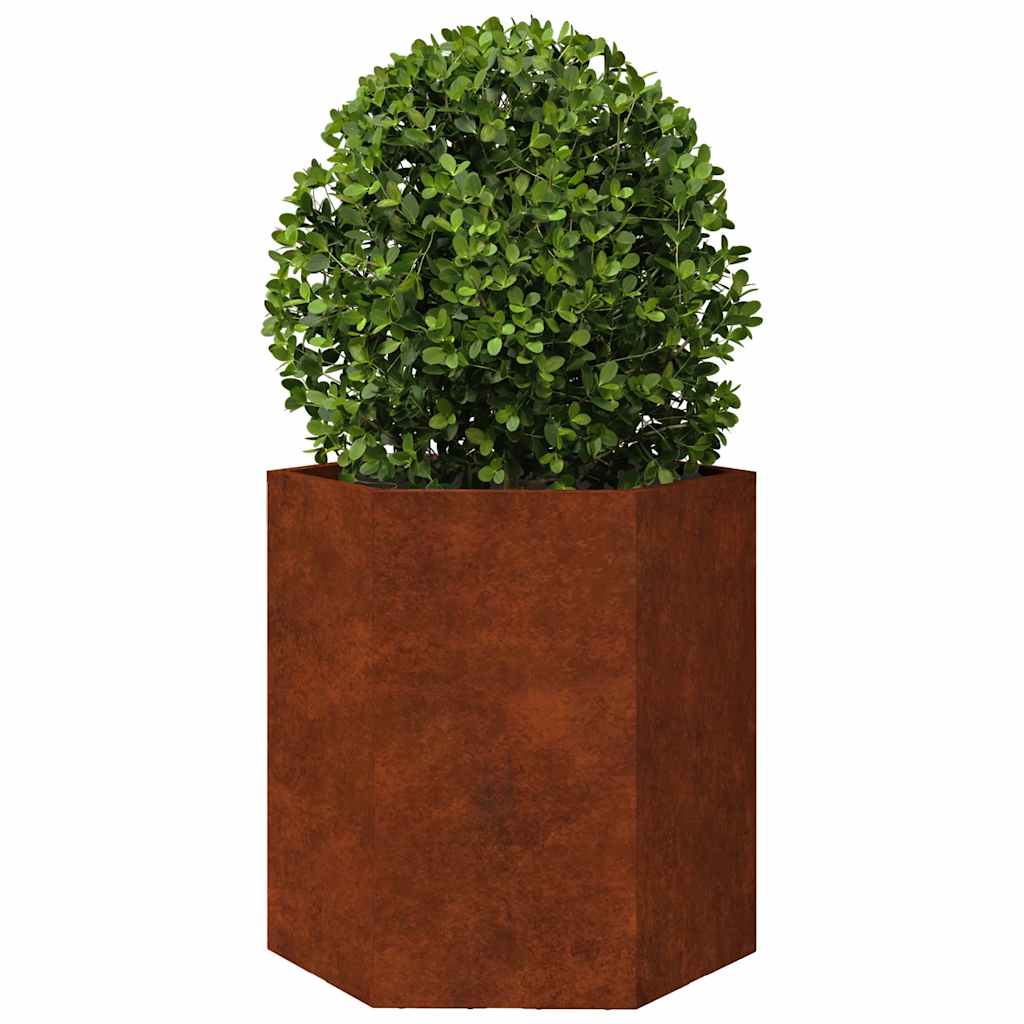 vidaXL Pflanzkübel 2 Stk. Sechseckig 46x40x45 cm Wetterfester Stahl