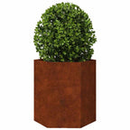 vidaXL Pflanzkübel 2 Stk. Sechseckig 46x40x45 cm Wetterfester Stahl