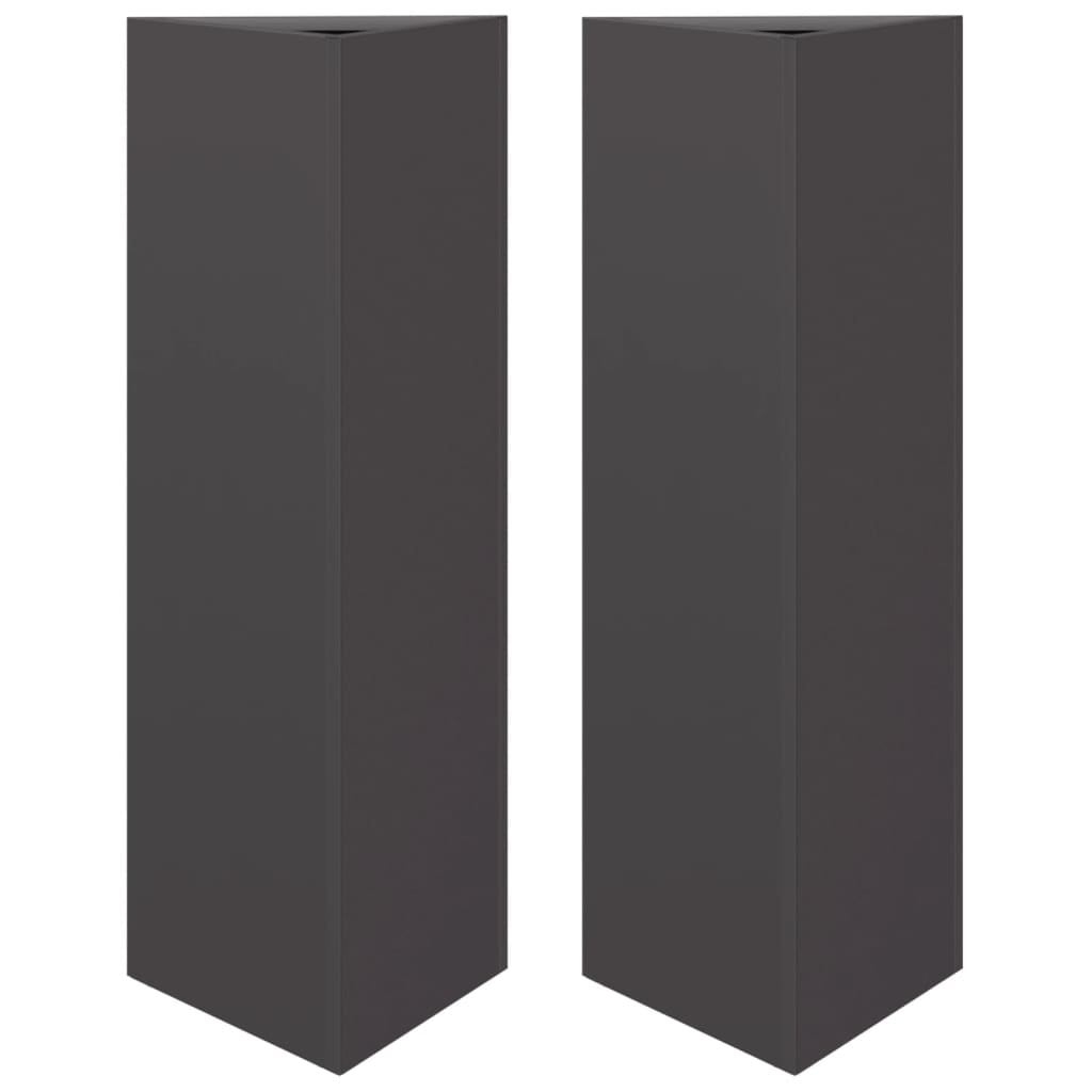 vidaXL Pflanzkübel 2 Stk. Schwarz Dreieckig 30x26x75 cm Stahl