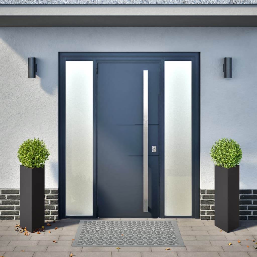 vidaXL Pflanzkübel 2 Stk. Schwarz Dreieckig 30x26x75 cm Stahl
