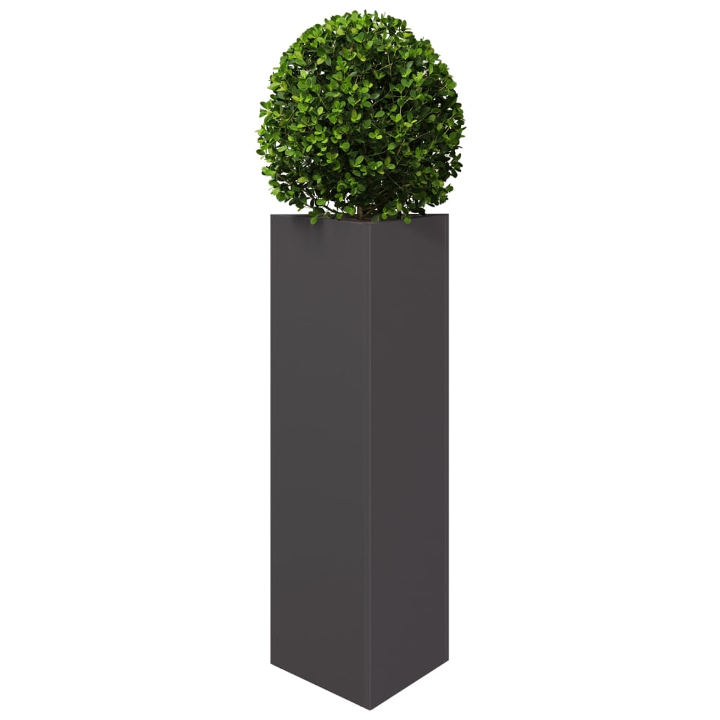 vidaXL Pflanzkübel 2 Stk. Schwarz Dreieckig 30x26x75 cm Stahl