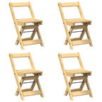 vidaXL Esszimmerstühle Klappbar 4 Stk. Corona Wachsbraun Massivholz