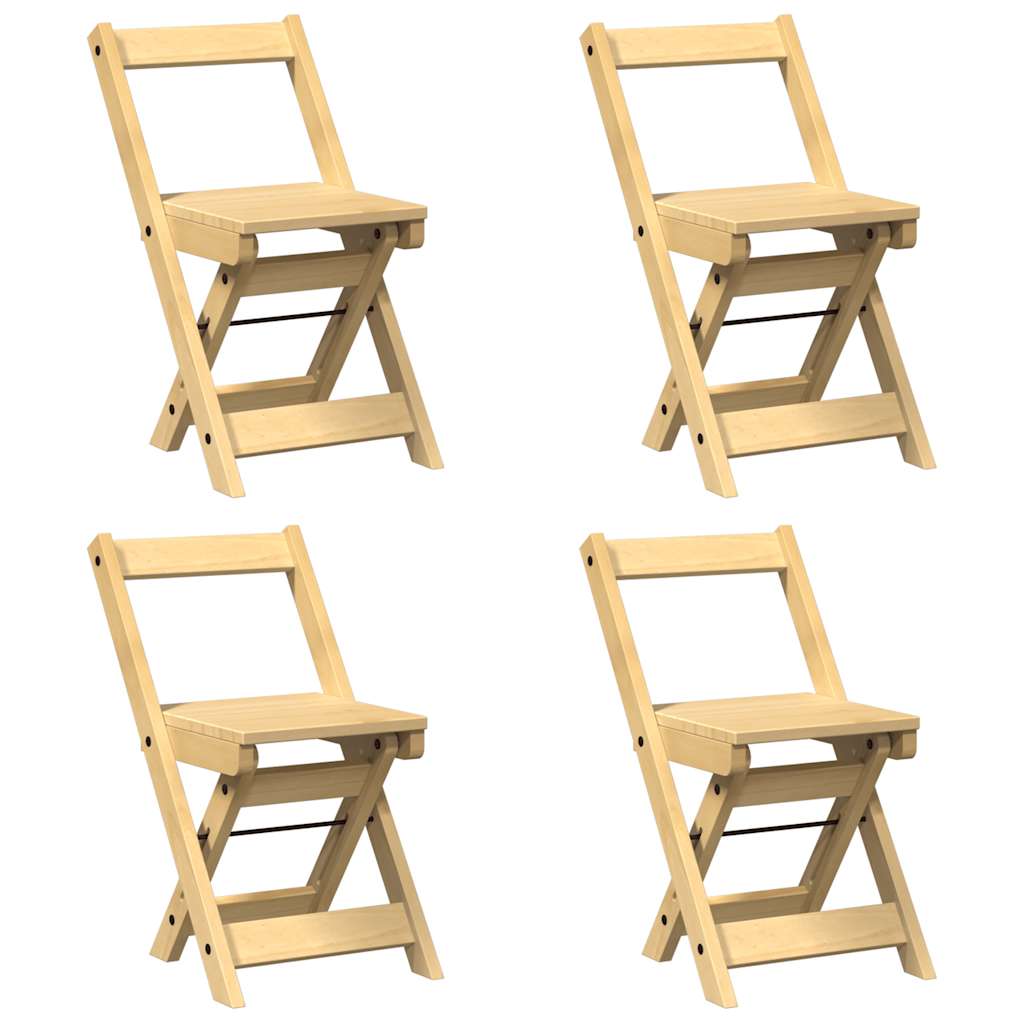 vidaXL Esszimmerstühle Klappbar 4 Stk. Corona Wachsbraun Massivholz