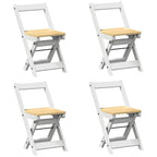 vidaXL Esszimmerstühle Klappbar 4 Stk. Corona Weiß Massivholz Kiefer