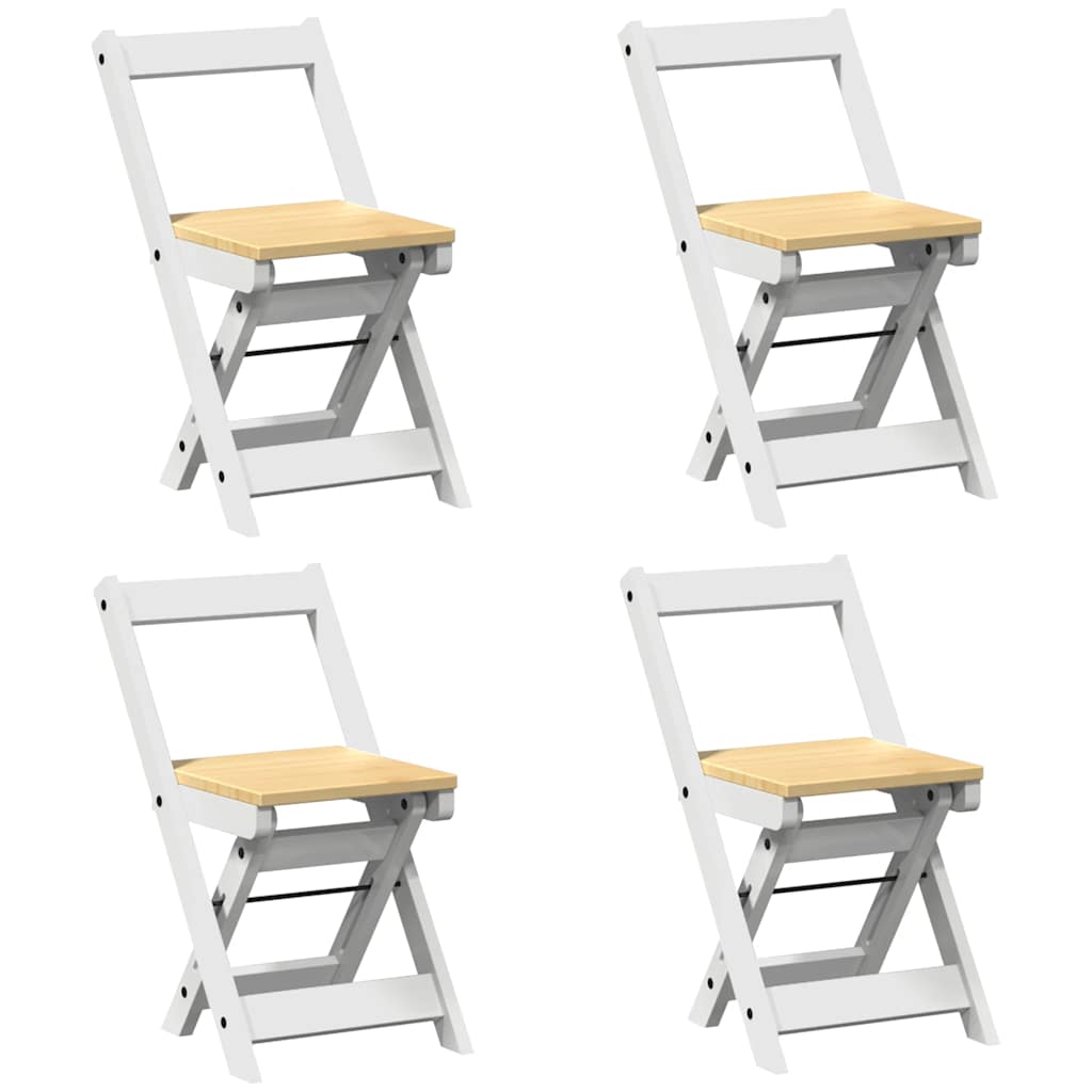 vidaXL Esszimmerstühle Klappbar 4 Stk. Corona Weiß Massivholz Kiefer