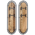 vidaXL Wandgarderoben mit 4 Haken 2 Stk. Raues Mangoholz