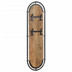 vidaXL Wandgarderoben mit 4 Haken 2 Stk. Raues Mangoholz