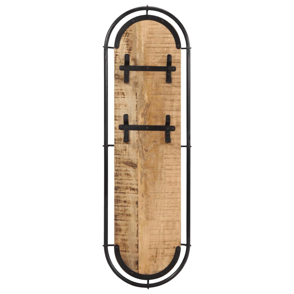 vidaXL Wandgarderoben mit 4 Haken 2 Stk. Raues Mangoholz