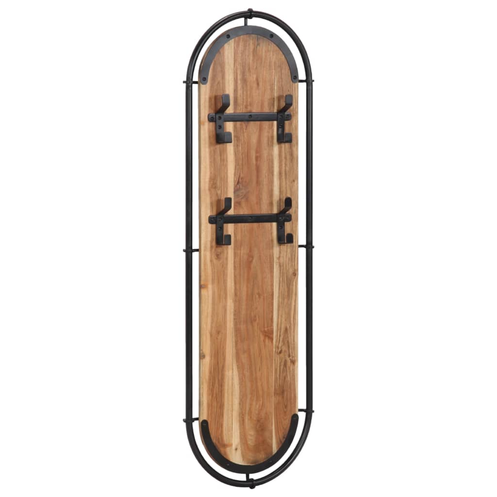 vidaXL Wandgarderoben mit 4 Haken 2 Stk. Massivholz Akazie