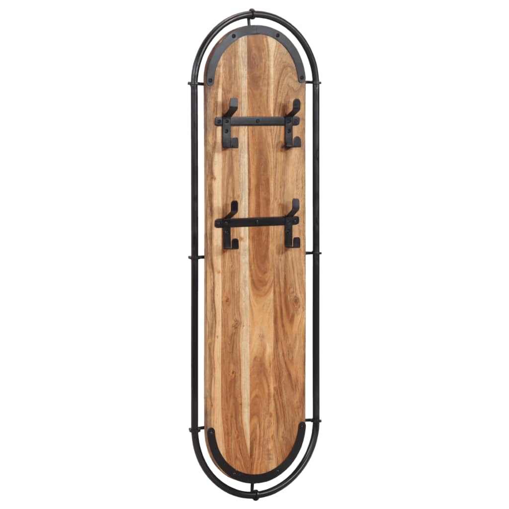 vidaXL Wandgarderoben mit 4 Haken 2 Stk. Massivholz Akazie