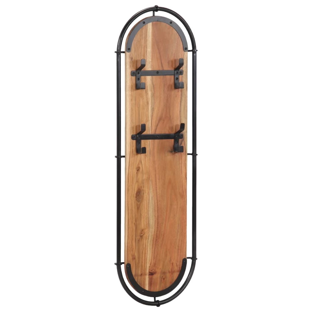 vidaXL Wandgarderoben mit 4 Haken 2 Stk. Massivholz Akazie