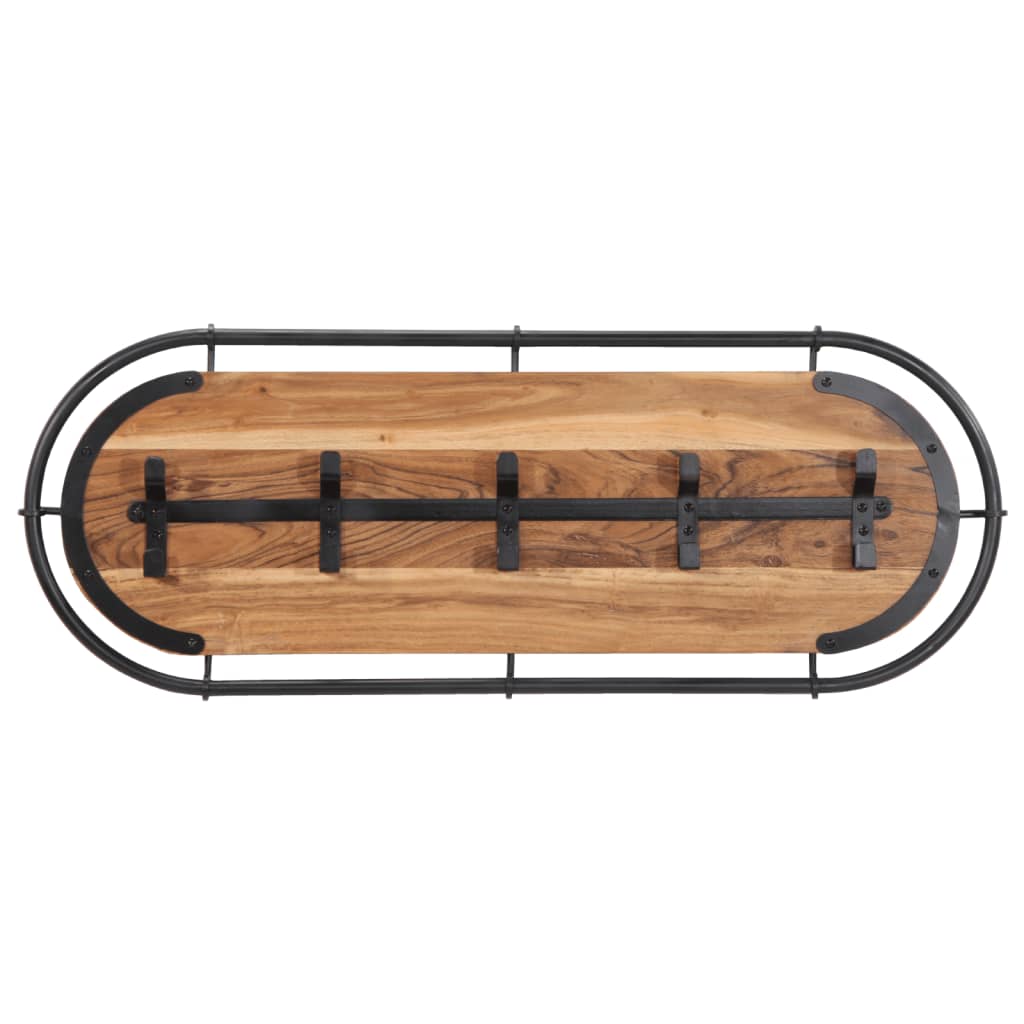vidaXL Wandgarderobe mit 5 Haken Massivholz Akazie