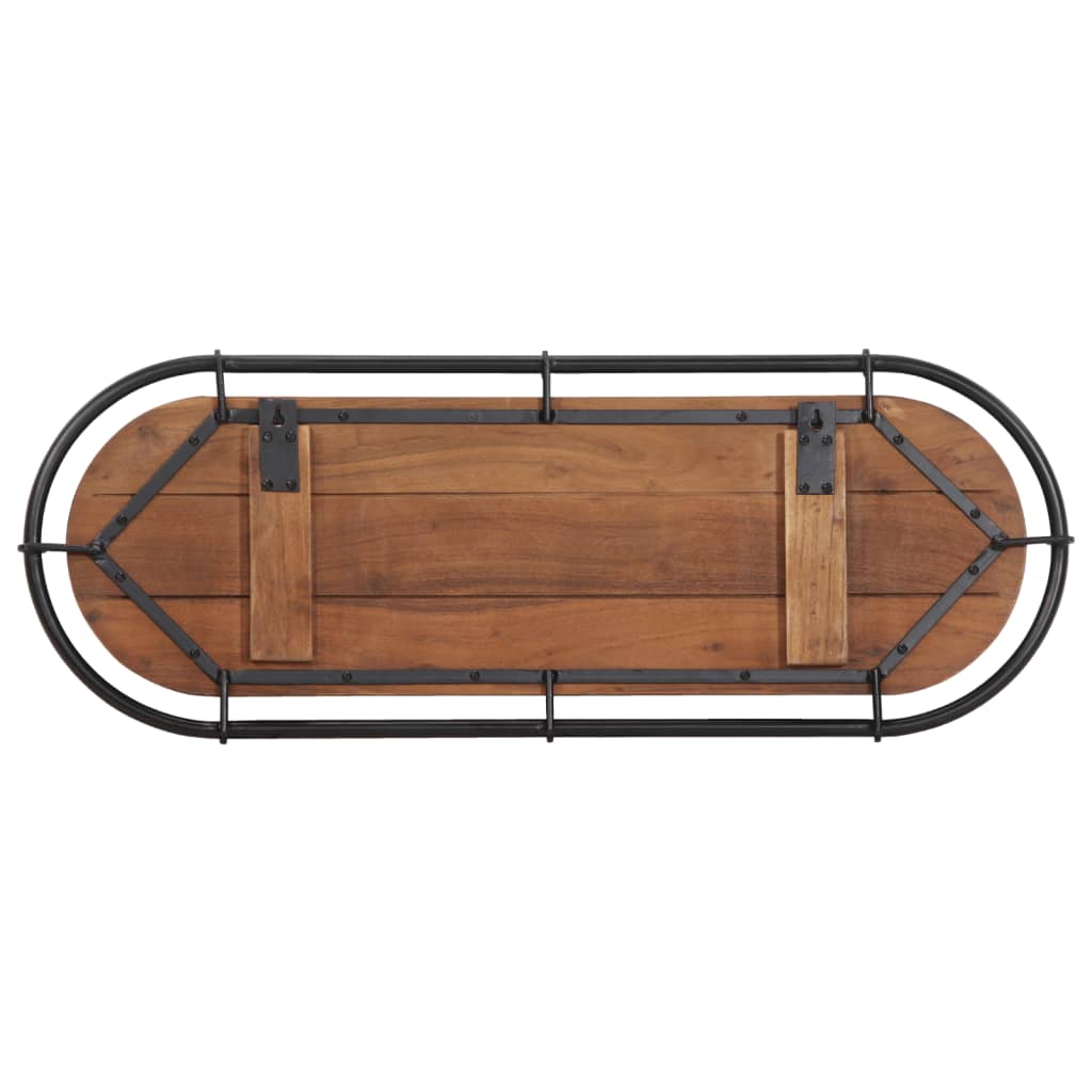 vidaXL Wandgarderobe mit 5 Haken Altholz Massiv