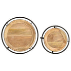 vidaXL 2-tlg. Beistelltisch-Set Massivholz Mango