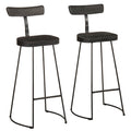 vidaXL Barhocker 2 Stk. Schwarz 49x43x103 cm Mango Massivholz