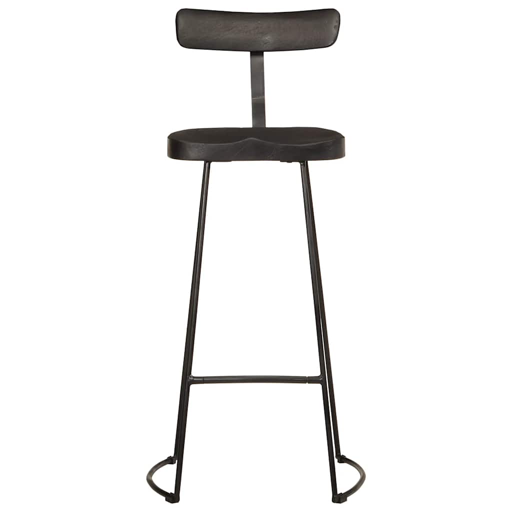 vidaXL Barhocker 2 Stk. Schwarz 49x43x103 cm Mango Massivholz