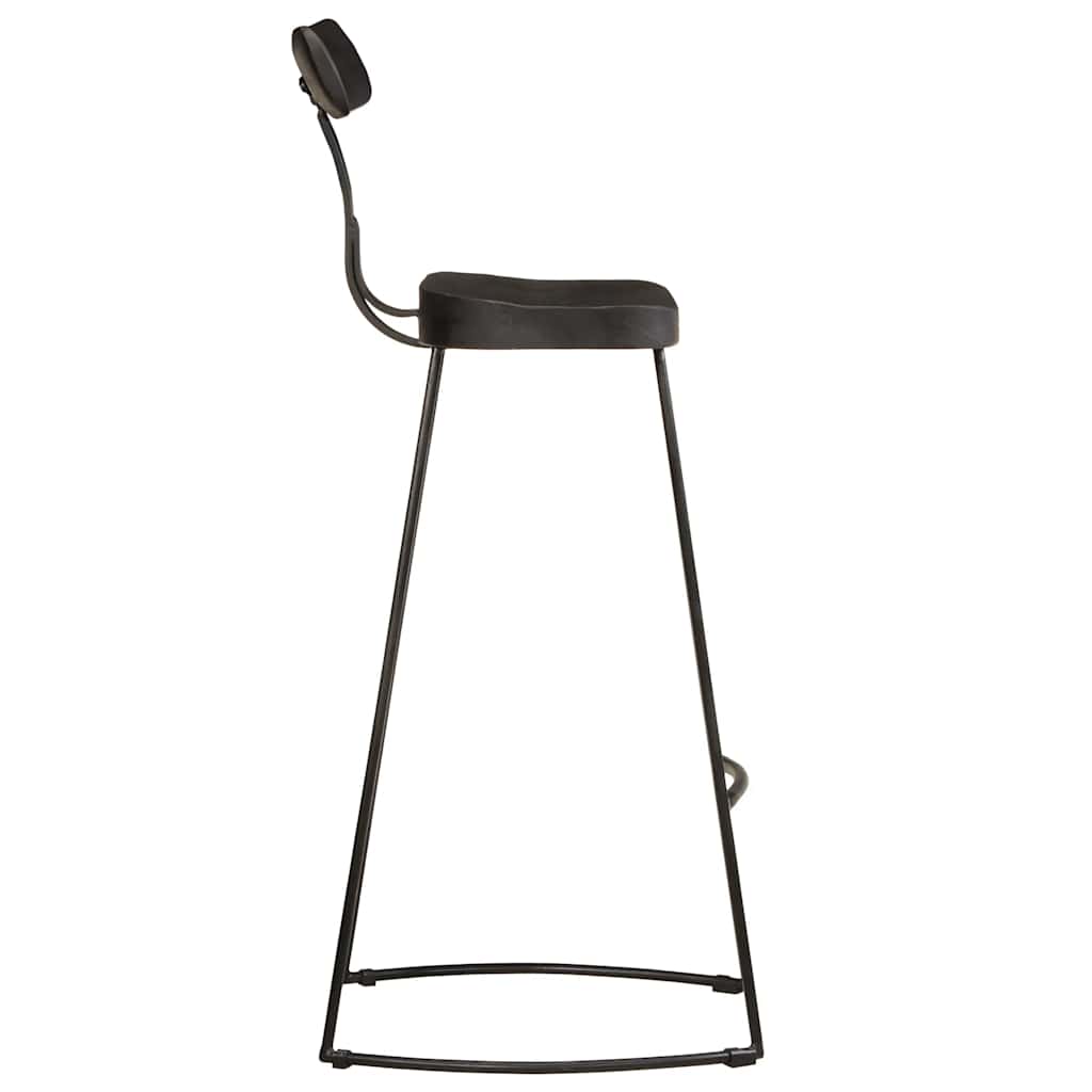 vidaXL Barhocker 2 Stk. Schwarz 49x43x103 cm Mango Massivholz