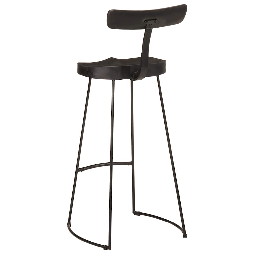 vidaXL Barhocker 2 Stk. Schwarz 49x43x103 cm Mango Massivholz