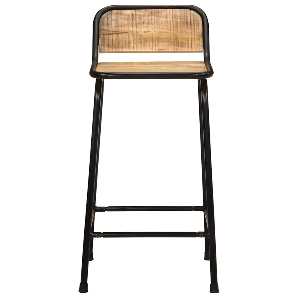 vidaXL Barhocker 2 Stk. 46x35,5x80 cm Raues Mango Massivholz
