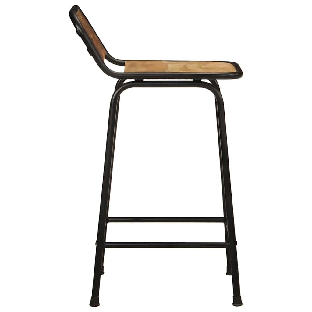 vidaXL Barhocker 2 Stk. 46x35,5x80 cm Raues Mango Massivholz