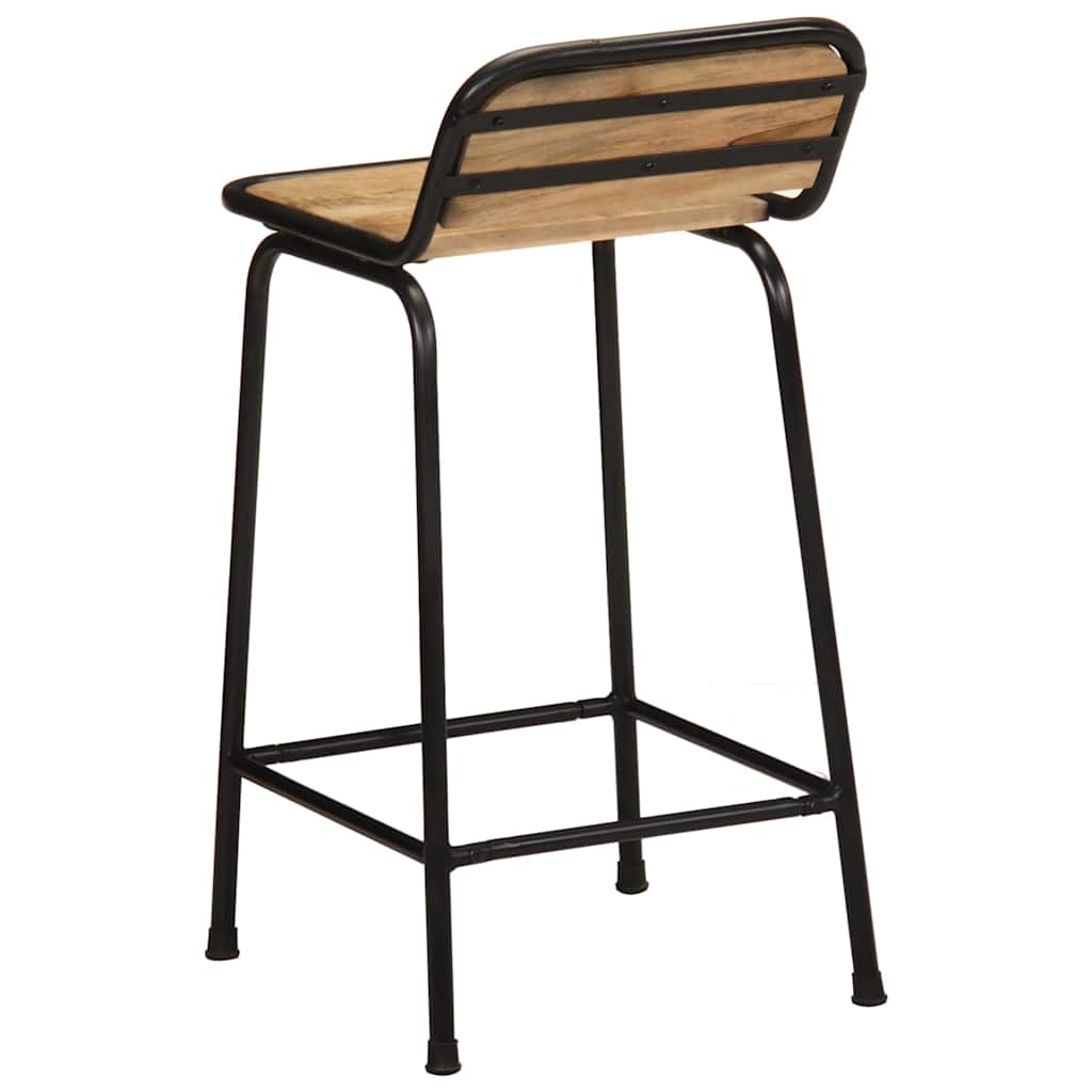 vidaXL Barhocker 2 Stk. 46x35,5x80 cm Raues Mango Massivholz