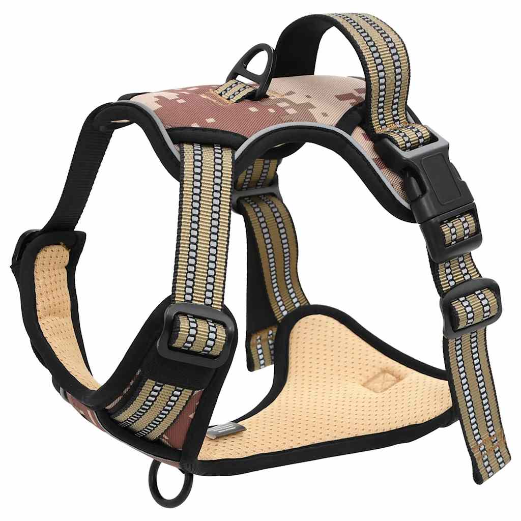 vidaXL Hundegeschirr Reflektierend Verstellbar Camouflage Braun M