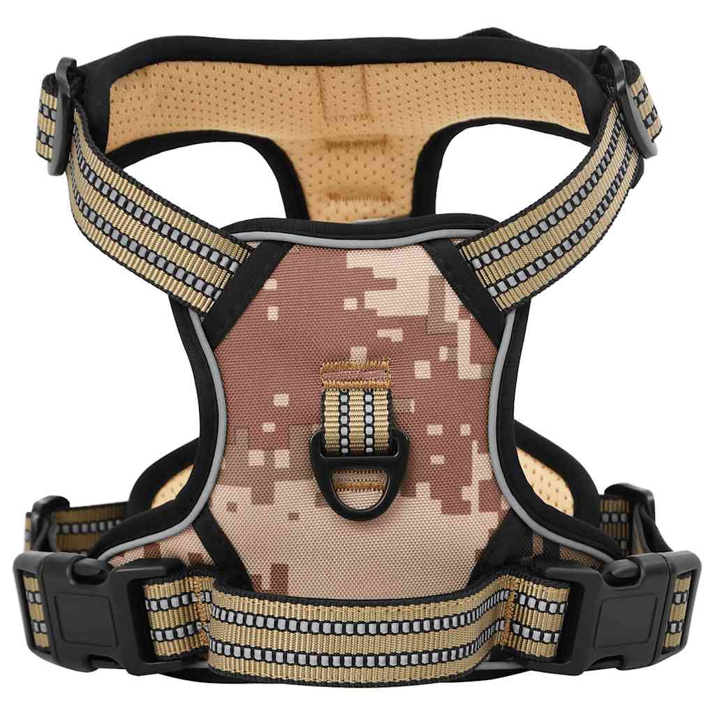 vidaXL Hundegeschirr Reflektierend Verstellbar Camouflage Braun L