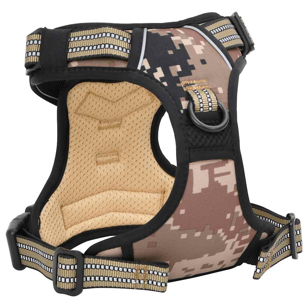 vidaXL Hundegeschirr Reflektierend Verstellbar Camouflage Braun L