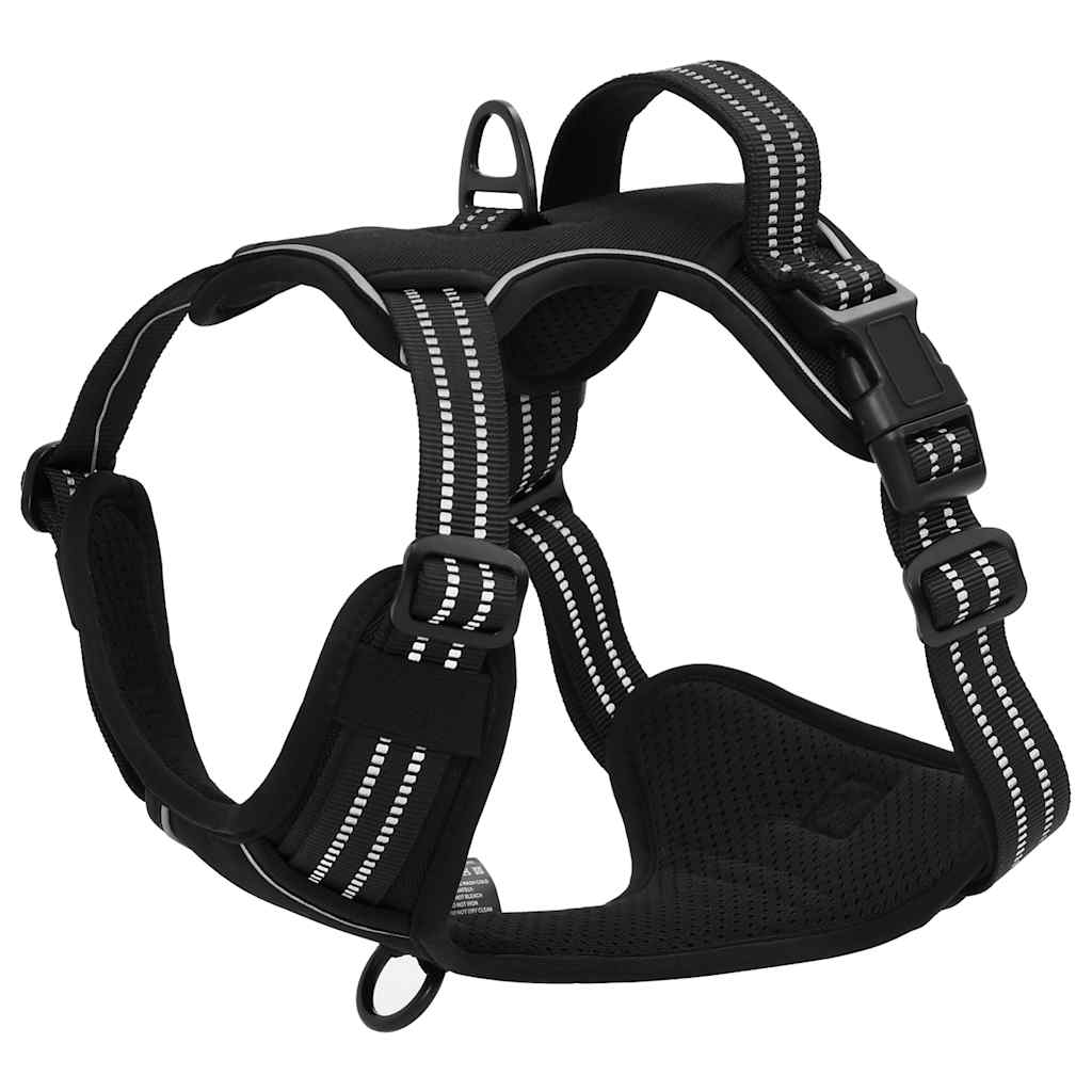 vidaXL Hundegeschirr Reflektierend Verstellbar Schwarz XL