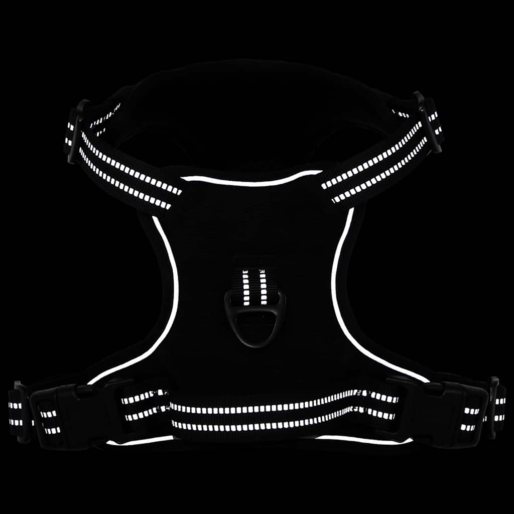vidaXL Hundegeschirr mit Leine & Halsband Verstellbar Schwarz M