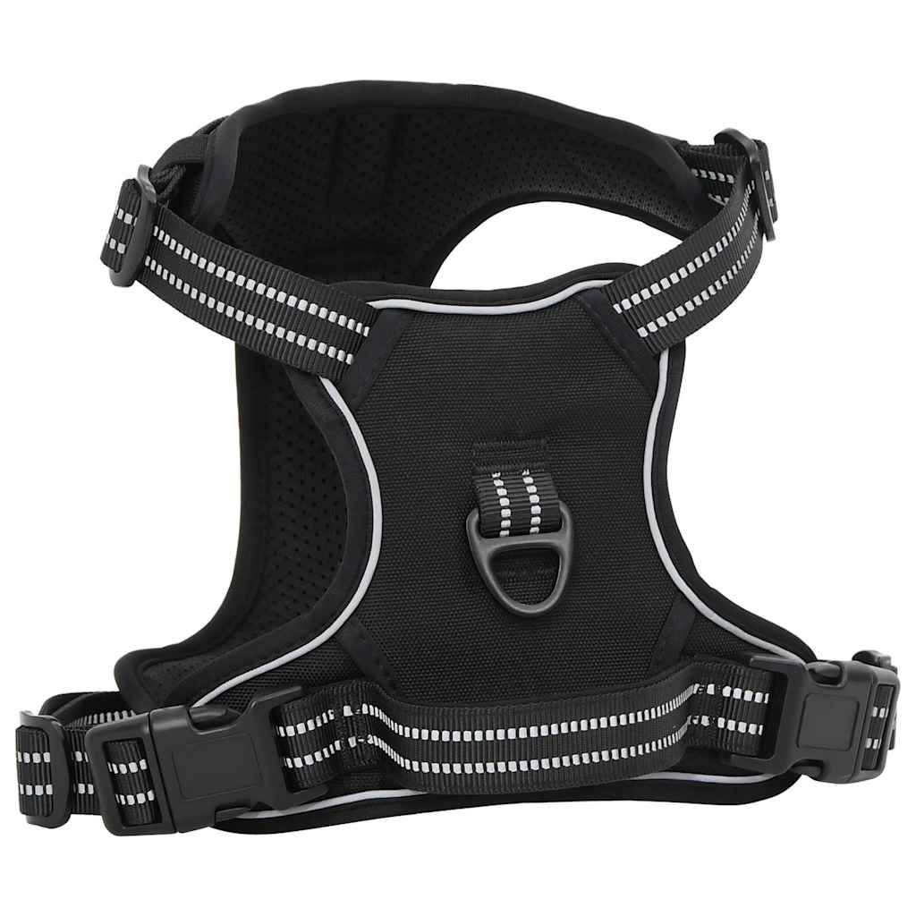 vidaXL Hundegeschirr mit Leine & Halsband Verstellbar Schwarz L
